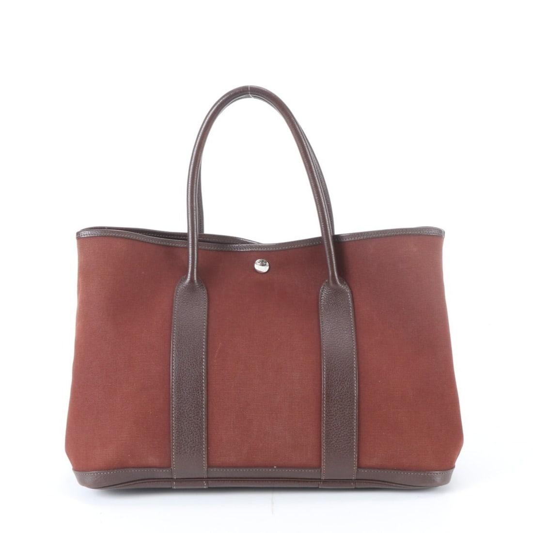 Hermes Garden Party PM Toile Officier Leather Tote Bag (?I stamp) - Handbag/Shoulder for Women: --- Catalog ---Category: SizeSize (HxWxD): 27cm x 37cm x 17cm / 10.62'' x 14.56'' x 6.69''Handle Length: 45cm / 17.71''Category: DesignType: Handbag, Tote bagColor: Brown, WineGender: WomenMaterial: L