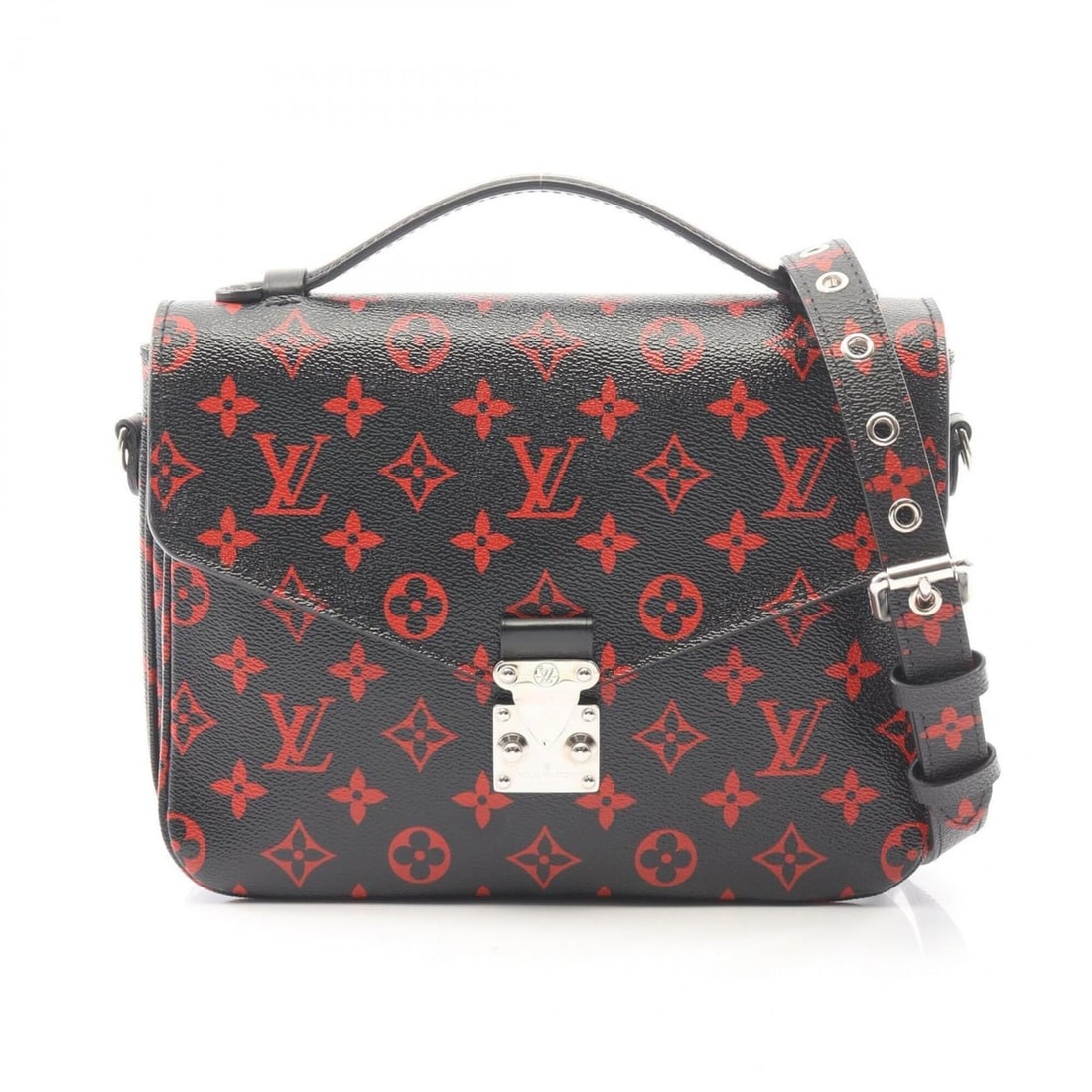 Louis Vuitton Pochette Metis MM 2-Way Handbag, Coated Canvas and Leather, Monogram Infra Rouge,: --- Catalog ---Category: SizeSize (HxWxD): 19cm x 24cm / 7.48'' x 9.44''Category: DesignType: Handbag, PochetteColor: Black, Red colorGender: WomenMaterial: Coated canvas , Leather Category: GeneralMP