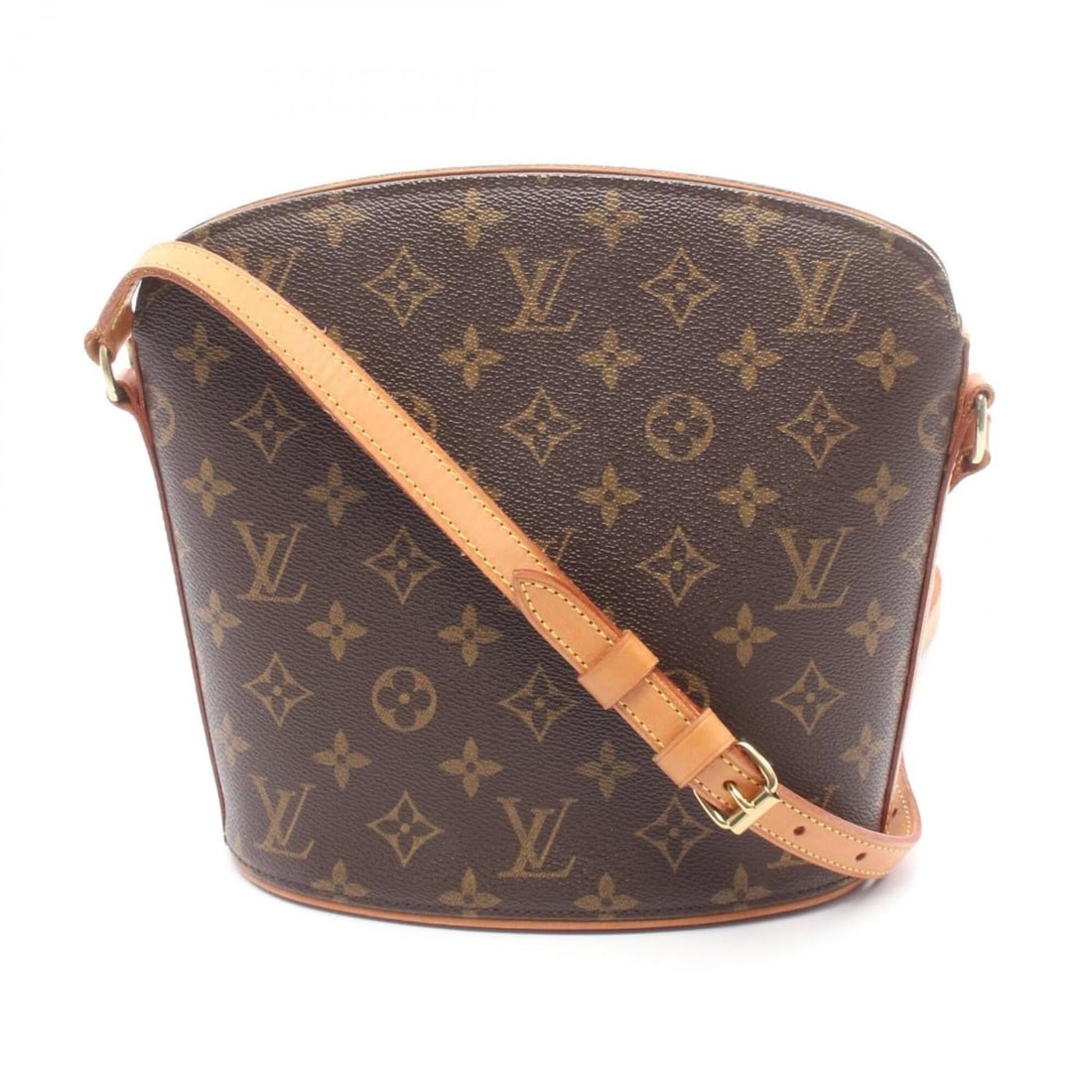 Louis Vuitton Druot Monogram Shoulder Bag/Handbag, Coated Canvas and Leather, Women's, Brown, M51290: --- Catalog ---Category: SizeSize (HxWxD): 22cm x 20cm x 10cm / 8.66'' x 7.87'' x 3.93''Category: DesignType: Handbag, Shoulder bagColor: BrownGender: WomenMaterial: PVC , Leather Category: GeneralMPN