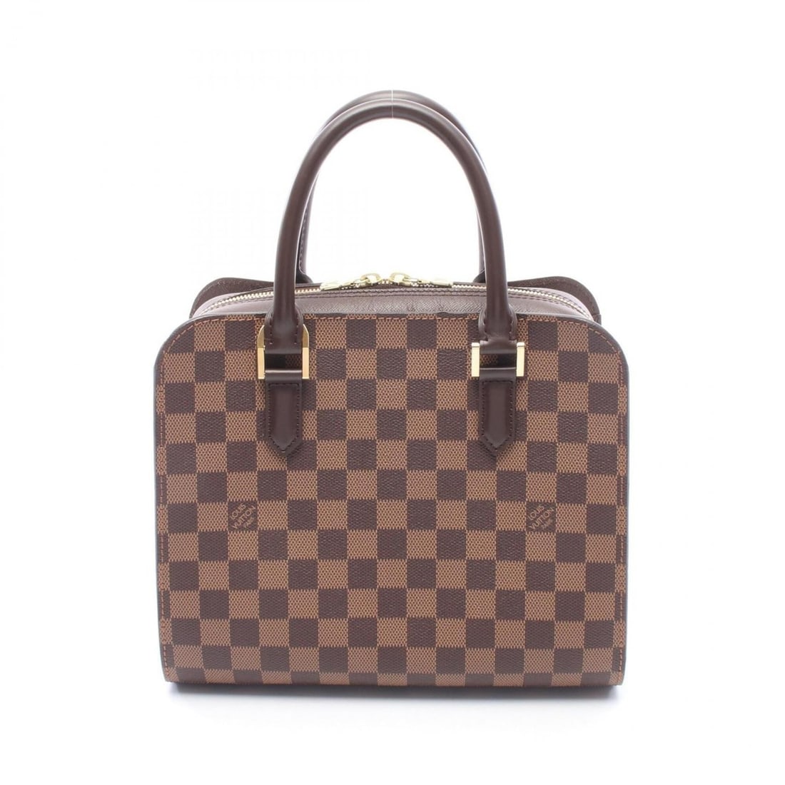 Louis Vuitton Triana Handbag, Coated Canvas and Leather, Damier Pattern, Women's, Brown, N51155: --- Catalog ---Category: SizeSize (HxWxD): 22.5cm x 26cm x 11cm / 8.85'' x 10.23'' x 4.33''Category: DesignType: HandbagColor: Brown, EbeneGender: WomenMaterial: Coated canvas , Leather Category: Gene