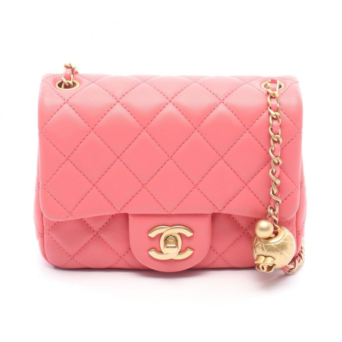 Chanel Matelassé Shoulder Bag/Handbag, Leather, Women's, Pink, AS1786 (1 of 8)