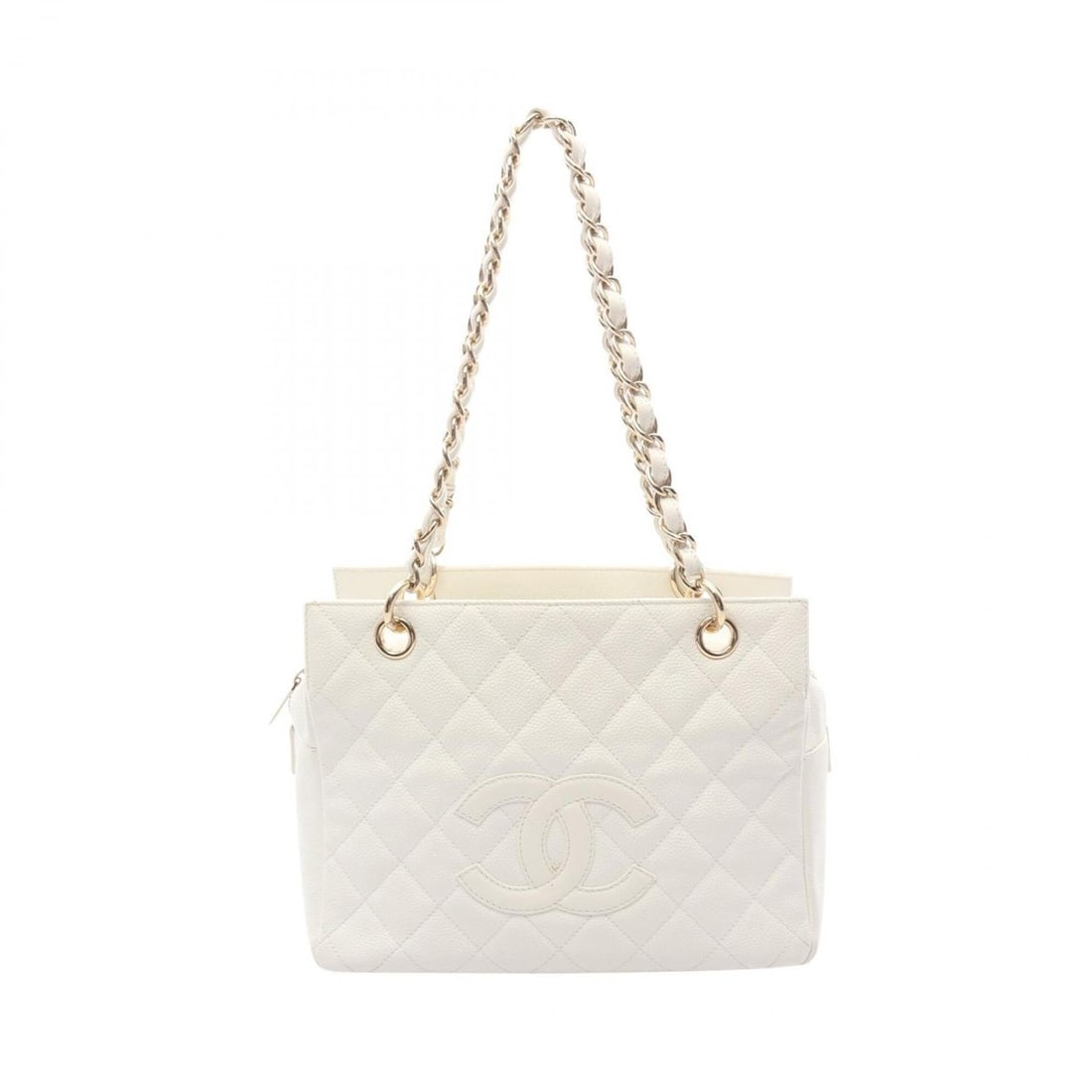 Chanel Matelassé Shoulder Bag/Handbag, Caviar Leather (Grained Calfskin), Women's, White (1 of 14)