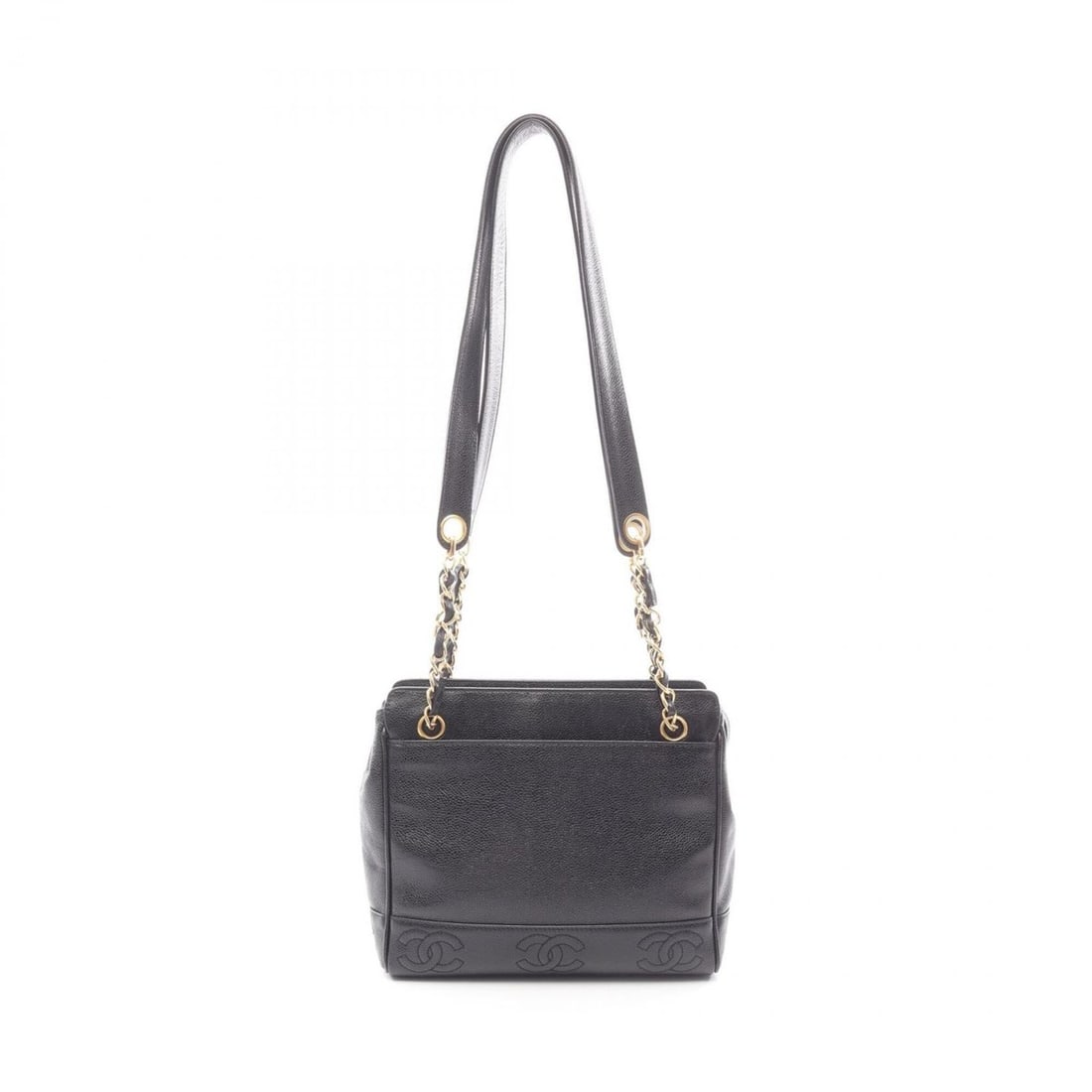 Chanel Triple Coco Mark Tote Bag Handbag, Caviar Leather (Grained Calfskin), Women's, Black: --- Catalog ---Category: SizeSize (HxWxD): 22cm x 25cm x 8cm / 8.66'' x 9.84'' x 3.14''Category: DesignType: Handbag, Tote bagColor: BlackGender: WomenMaterial: Grained Calfskin Category: GeneralBrand