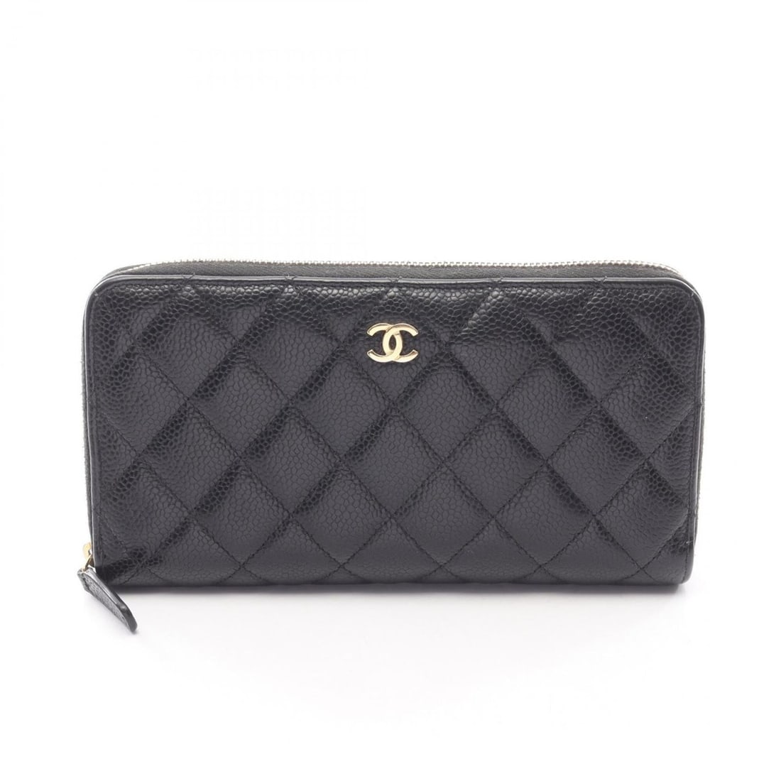 Chanel Matelassé Round Long Wallet, Caviar Leather (Grained Calfskin), Women's, Black: --- Catalog ---Category: SizeSize (HxWxD): 10.5cm x 19cm x 2.5cm / 4.13'' x 7.48'' x 0.98''Category: DesignType: Long wallet (bi-fold)Color: BlackGender: WomenMaterial: Grained Calfskin Category: Gene