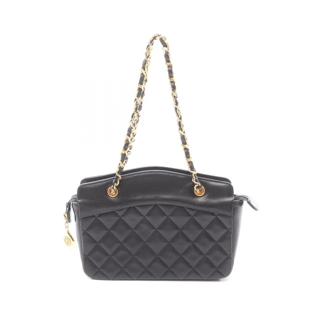 Chanel Matelassé Handbag, Lambskin Leather, Women's, Black (1 of 14)