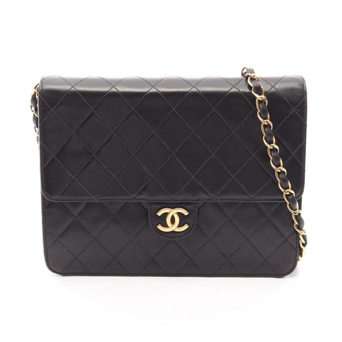 Chanel Matelassé Single Flap Push-Lock Shoulder Bag/Handbag, Lambskin Leather, Women's, Black: --- Catalog ---Category: SizeSize (HxWxD): 17.5cm x 22cm x 6cm / 6.88'' x 8.66'' x 2.36''Strap Length: 89cm / 35.03''Category: DesignType: Handbag, Shoulder bagColor: BlackGender: WomenMaterial: Leath