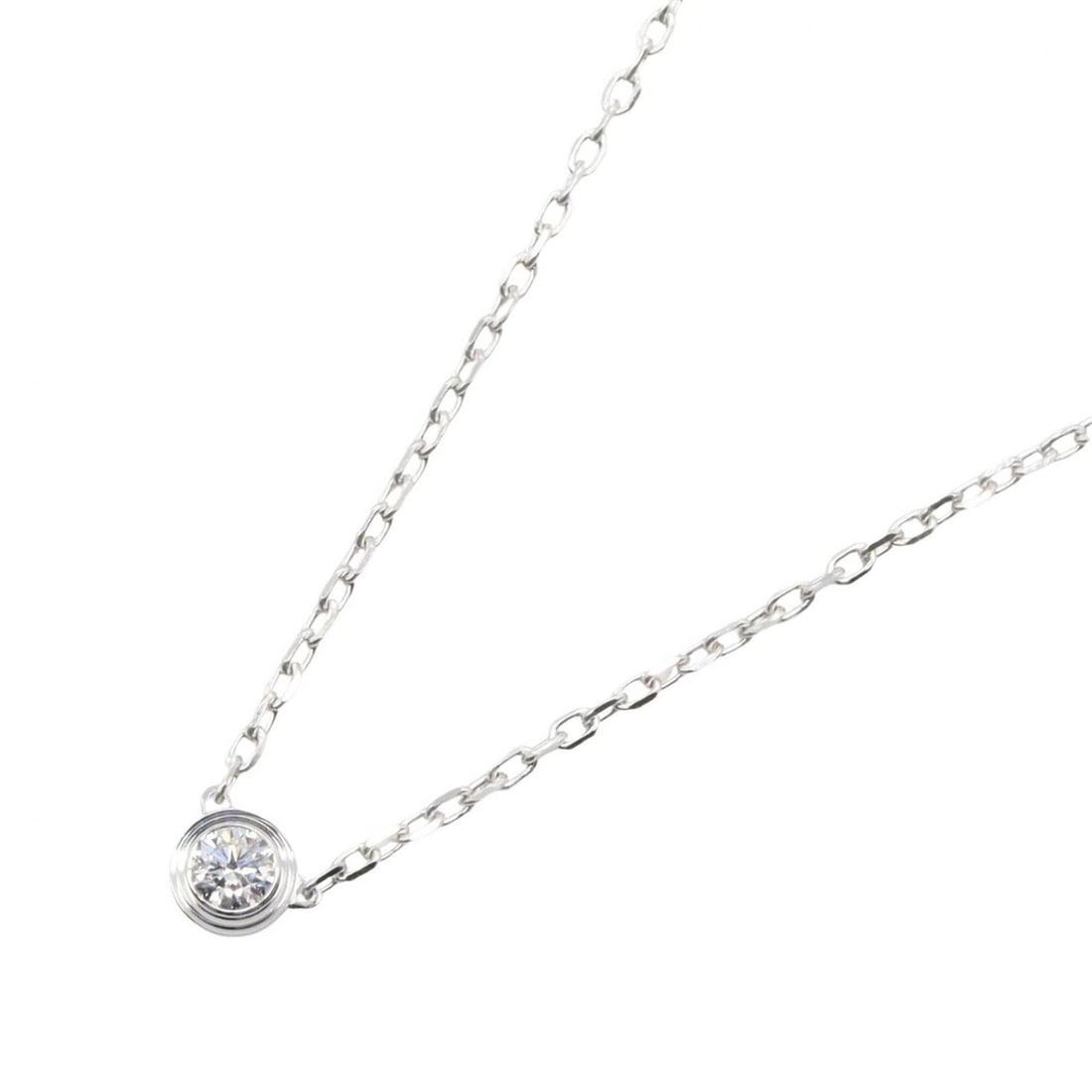 Cartier d'Amour SM Necklace, 18K White Gold (18KWG), Diamond, Women's, Silver/Clear Tone, B7215900: --- Catalog ---Category: SizePendant Size: 4.5mm x 4.5mm / 0.17'' x 0.17''Neck Circumference: 37.5 cm - 40.5 cm / 14.76'' - 15.94''Category: DesignColor: White goldStone: DiamondGender: WomenMaterial: