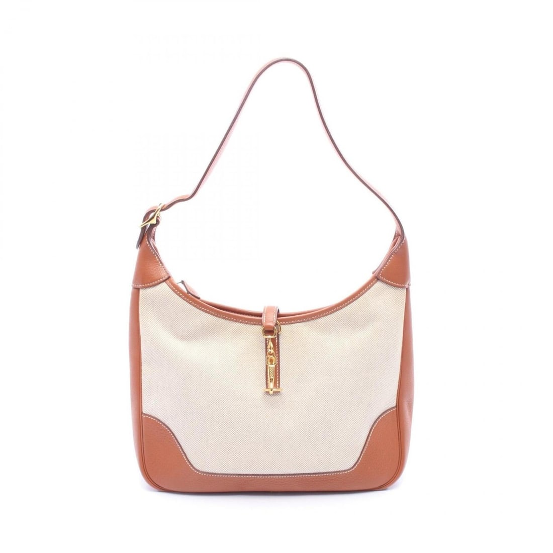 Hermes Trim 31 Shoulder Bag/Handbag, Toile H (Taurillon Clemence Leather), Women's, Beige/Brown: --- Catalog ---Category: SizeSize (HxWxD): 22cm x 31cm x 8.5cm / 8.66'' x 12.2'' x 3.34''Category: DesignType: Handbag, Shoulder bagColor: Beige, BrownGender: WomenMaterial: Toile H , Taurillon clemen
