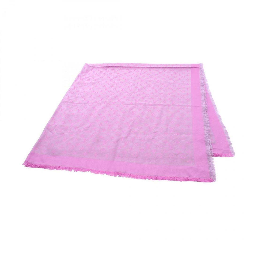 Louis Vuitton Monogram Shawl Stole, Silk and Wool, Women's, Pink, M73666: --- Catalog ---Category: SizeSize (LxW): 1.4m x 1.4m / 55.11'' x 55.11''Category: DesignType: StoleColor: PinkGender: WomenMaterial: Silk , Wool Category: GeneralMPN: M73666Brand: Louis Vuitton--- Ite