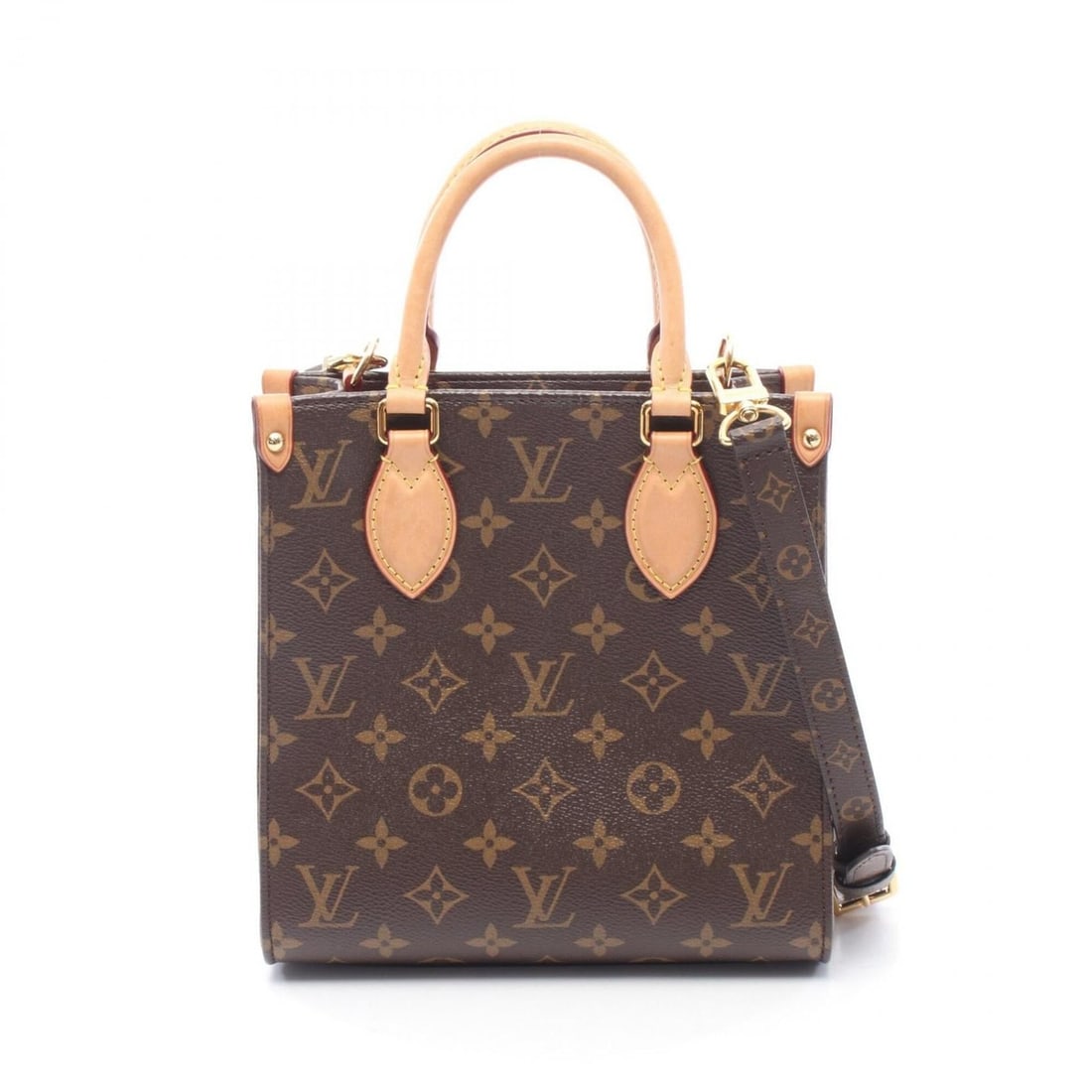 Louis Vuitton Sac Plat BB 2-Way Handbag, Coated Canvas and Leather, Monogram Pattern, Women's,: --- Catalog ---Category: SizeSize (HxWxD): 22cm x 21.5cm x 9cm / 8.66'' x 8.46'' x 3.54''Category: DesignType: HandbagColor: BrownGender: WomenMaterial: Coated canvas , Leather Category: GeneralMPN: M