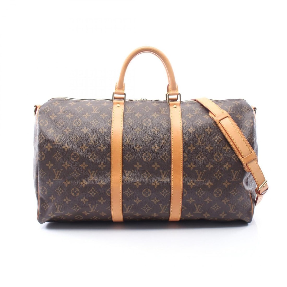 Louis Vuitton Keepall Bandoulière 50 Monogram 2-Way Boston Bag/Handbag, Coated Canvas and Leather,: --- Catalog ---Category: SizeSize (HxWxD): 30cm x 50cm x 22cm / 11.81'' x 19.68'' x 8.66''Category: DesignType: Boston bag, HandbagColor: BrownGender: Men,WomenMaterial: PVC , Leather Category: Genera