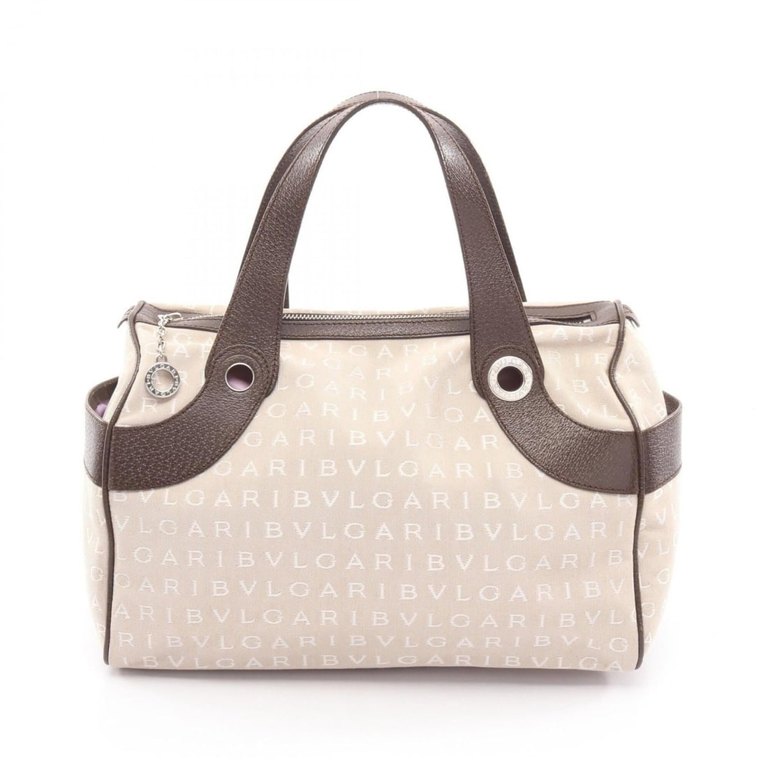 Bulgari BVLGARI Logomania Handbag, Canvas and Leather, Women's, Beige/Brown (1 of 11)