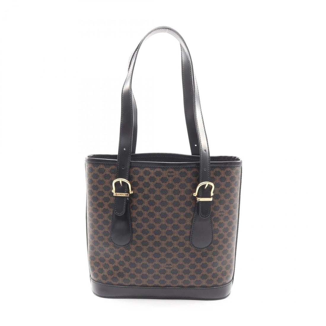 Celine Macadam Tote Bag Handbag, Coated Canvas Leather, Women's, Black/Brown (1 of 20)
