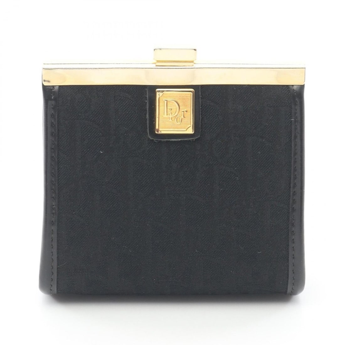 Christian Dior Dior Trotter coin purse/wallet, canvas and leather, women's, black.: --- Catalog ---Category: SizeSize (HxWxD): 8.5cm x 8.5cm x 2.5cm / 3.34'' x 3.34'' x 0.98''Category: DesignType: Coin purse/coin caseColor: BlackGender: WomenMaterial: Canvas Category: GeneralBrand: C