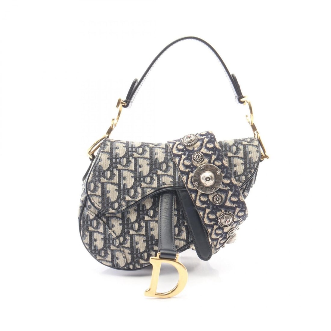 Christian Dior Dior Saddle Bag Mini Oblique Jacquard 2-Way Handbag, Canvas and Leather, Women's,: --- Catalog ---Category: SizeSize (HxWxD): 13cm x 18cm x 5cm / 5.11'' x 7.08'' x 1.96''Category: DesignType: Handbag, Saddle bagColor: Beige, NavyGender: WomenMaterial: Canvas , Leather Category: Gene