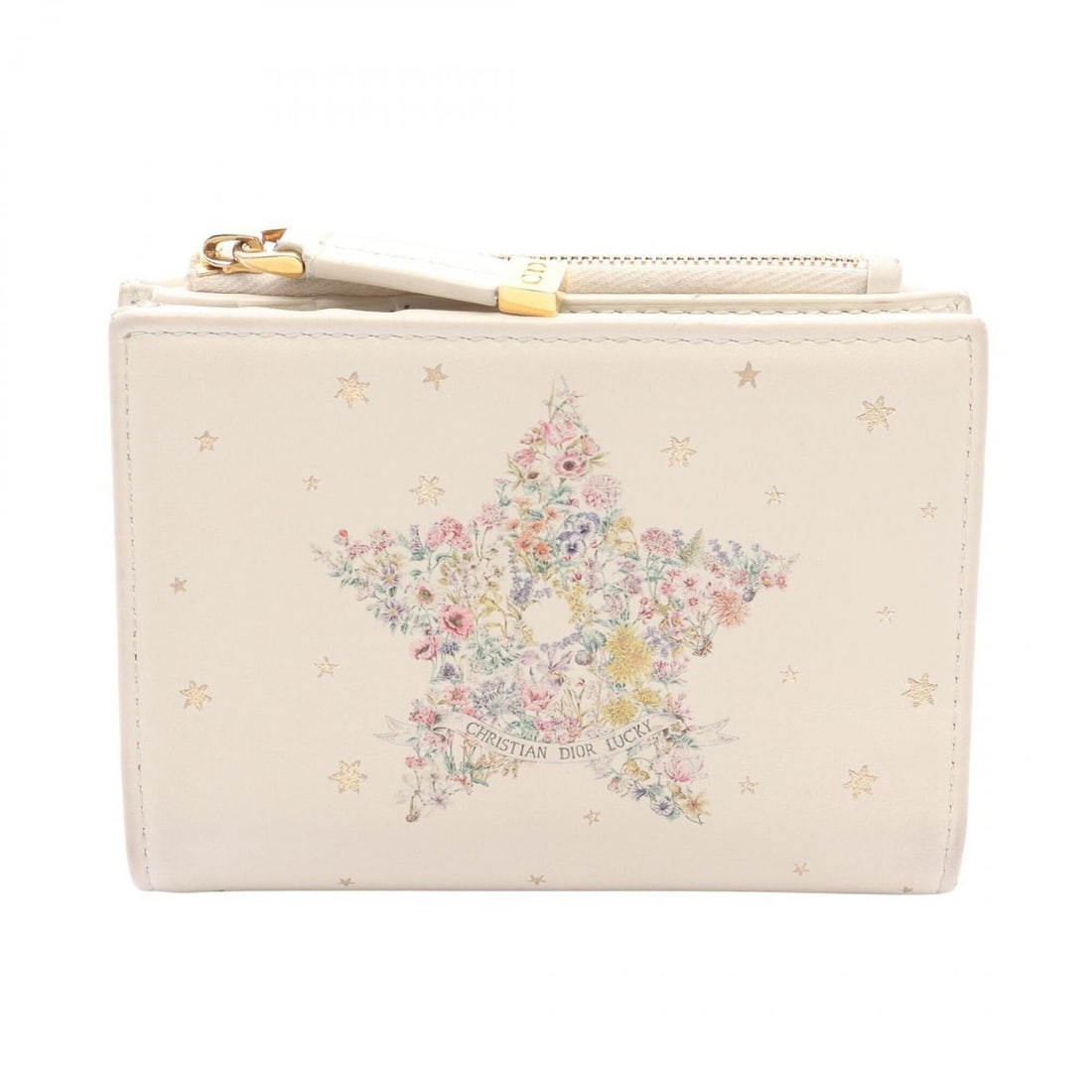 Christian Dior Dior Lucky Dahlia Bi-fold Wallet, Leather, Women's, Ivory/Multicolor: --- Catalog ---Category: SizeSize (HxWxD): 9cm x 12cm x 2cm / 3.54'' x 4.72'' x 0.78''Category: DesignType: Wallet (bi-fold)Color: Ivory, Multi-colorGender: WomenMaterial: Leather Category: GeneralBra