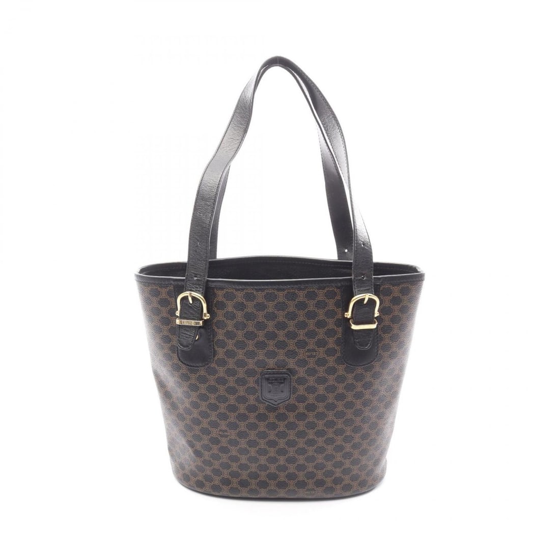 Celine Macadam Tote Bag Handbag, Coated Canvas Leather, Women's, Black/Brown: --- Catalog ---Category: SizeSize (HxWxD): 23.5cm x 25cm x 13cm / 9.25'' x 9.84'' x 5.11''Category: DesignType: Handbag, Tote bagColor: Black, BrownGender: WomenMaterial: Coated canvas , Leather Categ