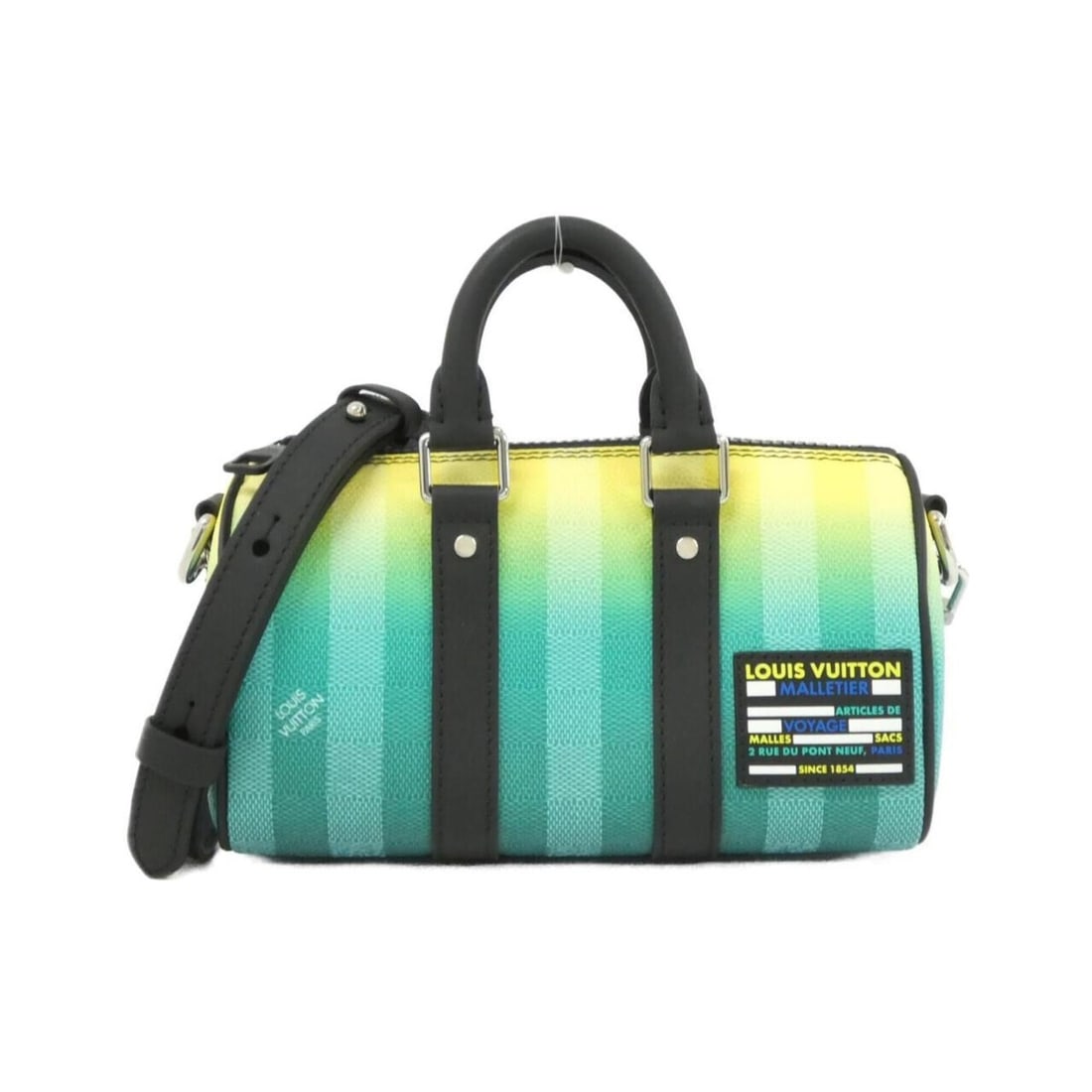 Louis Vuitton Day Break (Damier Stripe) Keepall XS M59949 Boston Bag: --- Catalog ---Category: SizeSize (HxWxD): 12cm x 21cm x 9cm / 4.72'' x 8.26'' x 3.54''Category: DesignType: Boston bagColor: VertGender: WomenMaterial: Coated canvas Hardware Color: SilverCategory: G