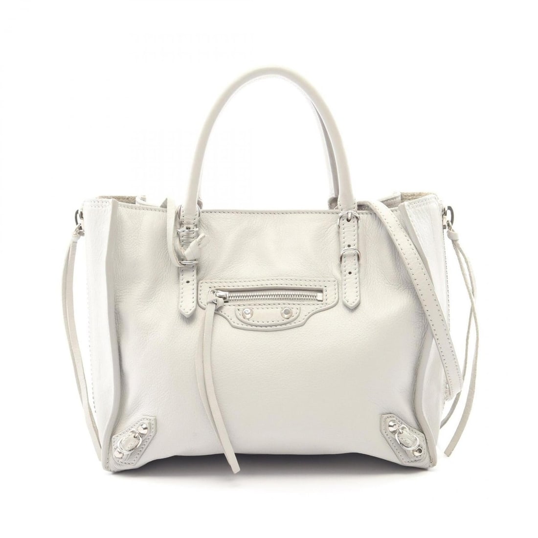 Balenciaga The Paper Mini 2-Way Handbag, Leather, Women's, Gray (305572): --- Catalog ---Category: SizeSize (HxWxD): 17.5cm x 22cm x 9cm / 6.88'' x 8.66'' x 3.54''Category: DesignType: HandbagColor: GrayGender: WomenMaterial: Leather Category: GeneralMPN: 305572Brand: