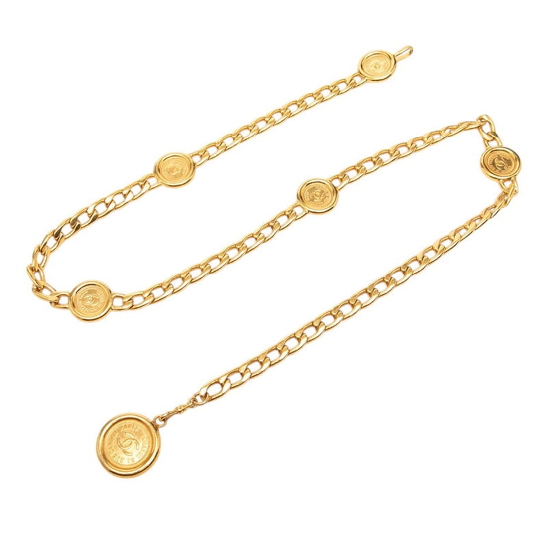 Chanel 31 RUE CAMBON Cambon Vintage Belt Gold Plated Women's CHANEL: --- Catalog ---Category: SizeWidth: 1cm / 0.39''Length: 90.5cm / 35.62''Category: DesignType: Standard beltColor: GoldGender: WomenCategory: GeneralBrand: Chanel--- Item List ---Section: ConditionRank