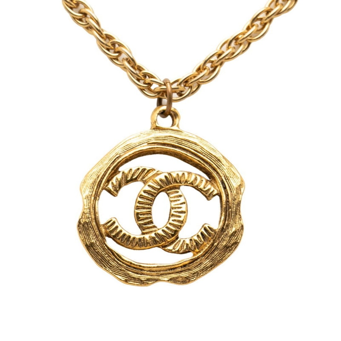 Chanel Coco Mark Necklace, Gold Plated, Women's CHANEL: --- Catalog ---Category: SizePendant Size: 32.8mm x 35mm / 1.29'' x 1.37''Neck Circumference: 46 cm / 18.11''Category: DesignColor: GoldGender: WomenNecklace Type: NecklaceCategory: GeneralBrand: Chan