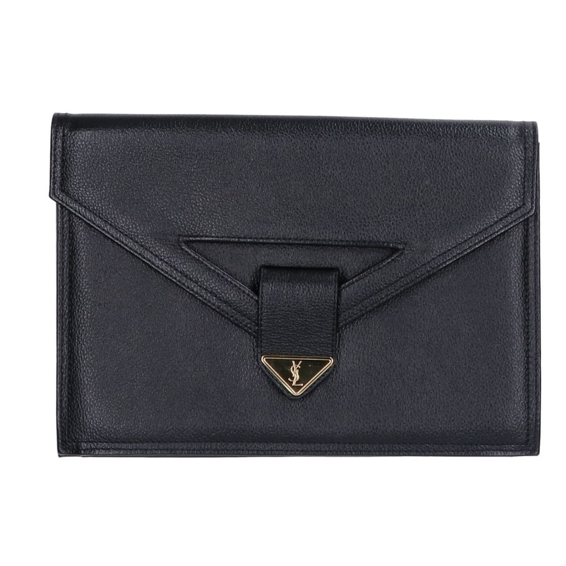 Yves Saint Laurent Vintage Logo Plate Leather Clutch Bag, Second Black Gold, Men's: --- Catalog ---Category: SizeSize (HxWxD): 19cm x 27cm x 2cm / 7.48'' x 10.62'' x 0.78''Category: DesignType: Clutch bagColor: Black, GoldGender: MenMaterial: Leather Category: GeneralBrand: Yves Sain
