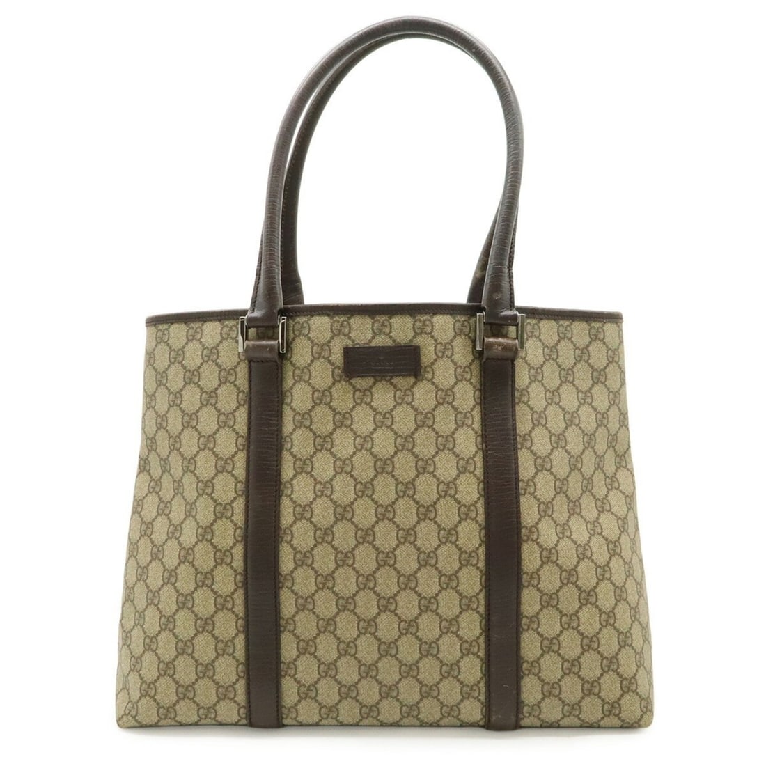 GUCCI GG Supreme Plus Tote Bag, Large Tote, Shoulder Leather, Khaki Beige, Dark Brown, 114288: --- Catalog ---Category: SizeSize (HxWxD): 31cm x 39cm x 14.5cm / 12.2'' x 15.35'' x 5.7''Category: DesignType: Shoulder bag, Tote bagColor: Beige, Dark brownGender: WomenMaterial: GG Supreme Category