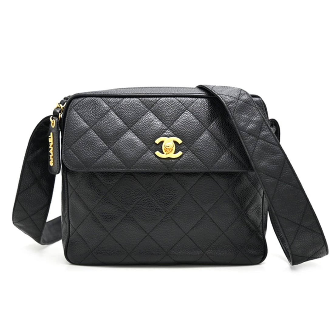 Chanel Matelassé 25 Chain Shoulder Bag, Silver (Palladium) Hardware, Women's Caviar Leather, Black: --- Catalog ---Category: SizeSize (HxWxD): 20cm x 23cm x 6cm / 7.87'' x 9.05'' x 2.36''Category: DesignType: Shoulder bagColor: BlackGender: WomenMaterial: Grained Calfskin Category: GeneralBrand: Cha
