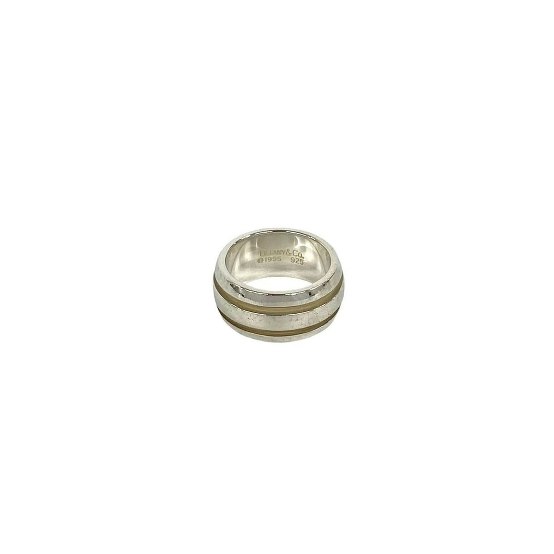 TIFFANY&Co. Tiffany Grooved Double Line Ring, Sterling Silver 925, Item Number 095988: --- Catalog ---Category: SizeJP Size: 9US Size: 5Category: DesignType: Band ringColor: SilverGender: WomenMaterial: Silver 925Category: GeneralBrand: Tiffany--- Item List ---Section: ConditionRanking: