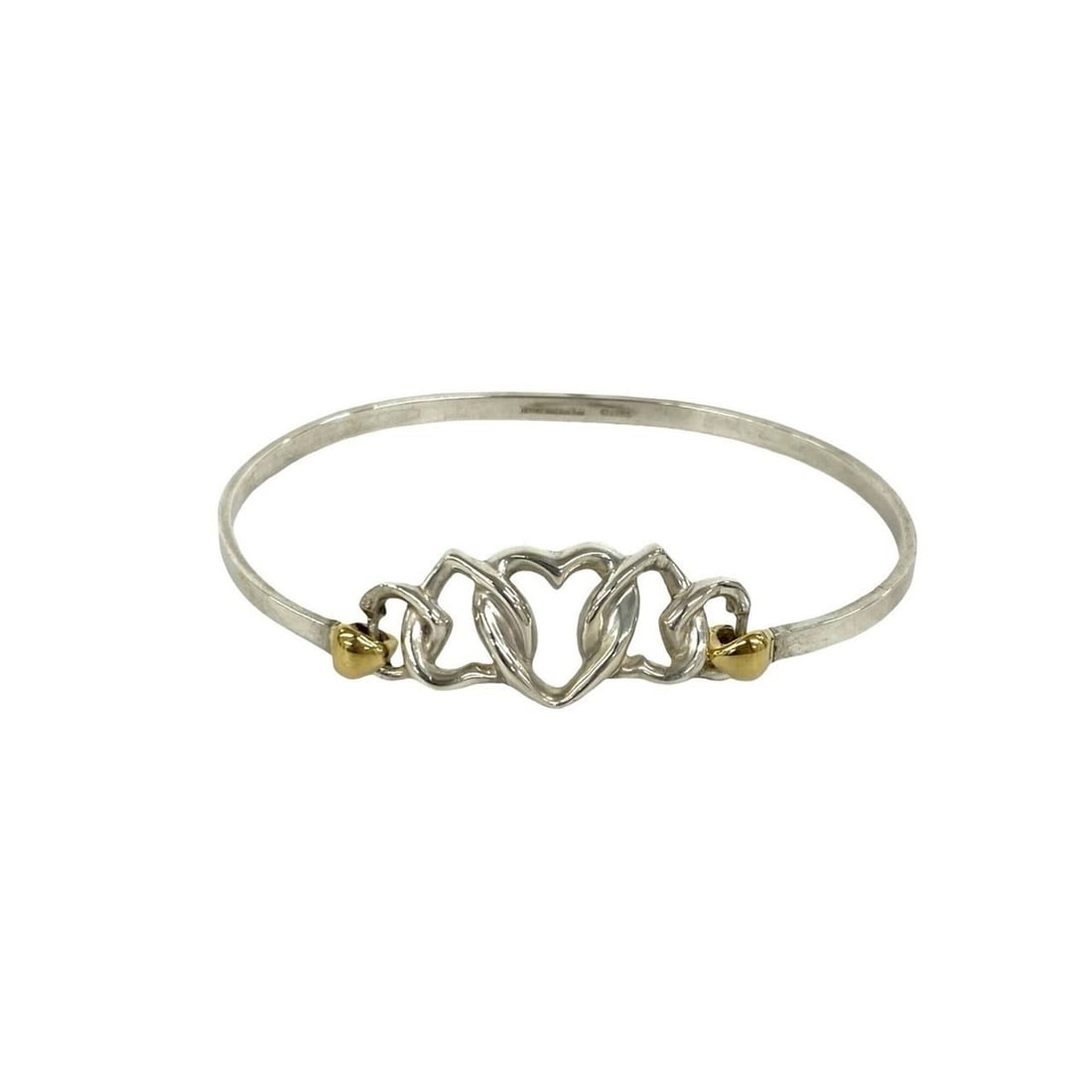 TIFFANY&Co. Tiffany Vintage Triple Heart Combination Bangle, Sterling Silver 925 Bracelet, 61933: --- Catalog ---Category: SizeLength: 17cm / 6.69''Category: DesignType: BangleColor: SilverGender: WomenMaterial: Silver 925Category: GeneralBrand: Tiffany--- Item List ---Section: ConditionRanking: R