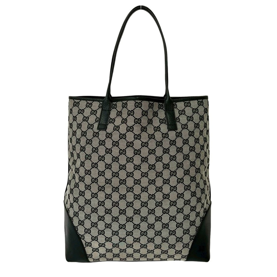 GUCCI GG Pattern Canvas Leather Tote Bag, Semi-Shoulder Business Black, 75114: --- Catalog ---Category: SizeSize (HxWxD): 37cm x 32cm x 11.5cm / 14.56'' x 12.59'' x 4.52''Category: DesignType: Shoulder bag, Tote bagColor: BlackGender: WomenMaterial: Canvas , Leather Category: Ge