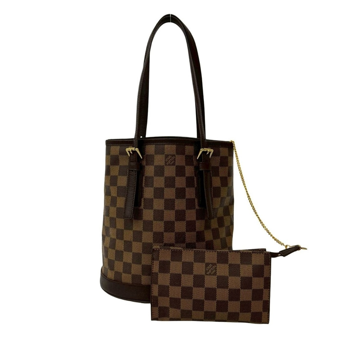 LOUIS VUITTON Vintage Mare Damier Leather Handbag Mini Tote Bag Brown 60356: --- Catalog ---Category: SizeSize (HxWxD): 25cm x 23cm x 16cm / 9.84'' x 9.05'' x 6.29''Category: DesignType: Handbag, Tote bagColor: BrownGender: WomenMaterial: Leather , PVC Category: GeneralBrand: 