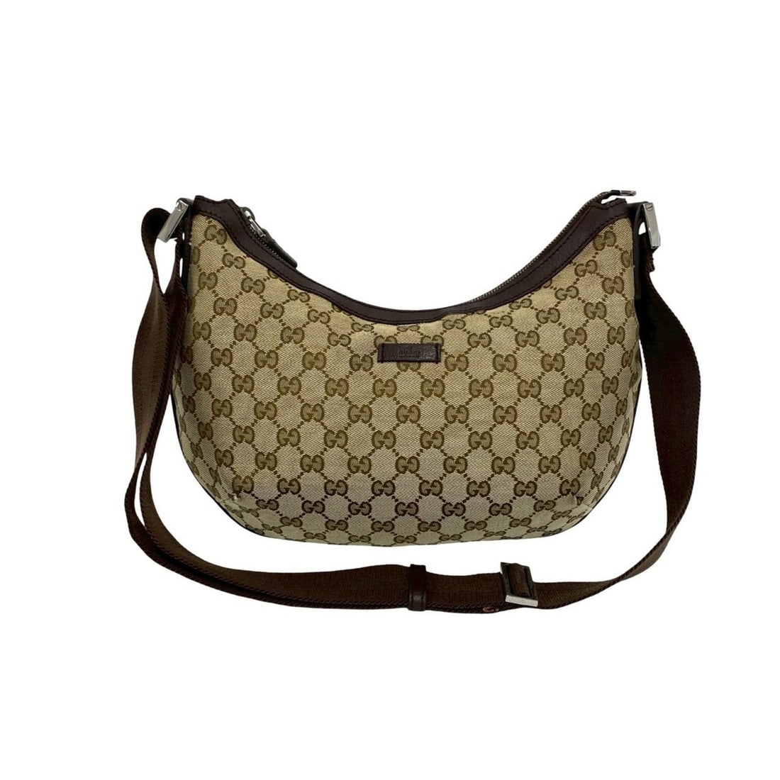 GUCCI GG Canvas Logo Leather Shoulder Bag Pouch Sacoche Crossbody Brown 86038: --- Catalog ---Category: SizeSize (HxWxD): 22.5cm x 36cm x 11cm / 8.85'' x 14.17'' x 4.33''Category: DesignType: Pochette, Shoulder bagColor: BrownGender: WomenMaterial: Canvas , Leather Category: Gen