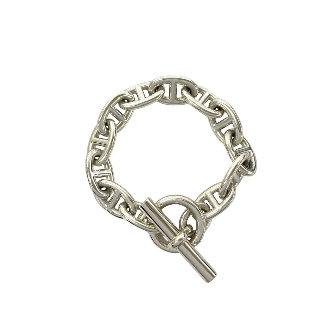 HERMES Chaine d'Ancre TGM Bracelet, 12 links, Sterling Silver 925, Chain Accessory, Silver, 40514: --- Catalog ---Category: SizeLength: 16.5cm / 6.49''Category: DesignType: Charm braceletColor: SilverGender: WomenMaterial: Silver 925Category: GeneralBrand: Hermes--- Item List ---Section: ConditionR