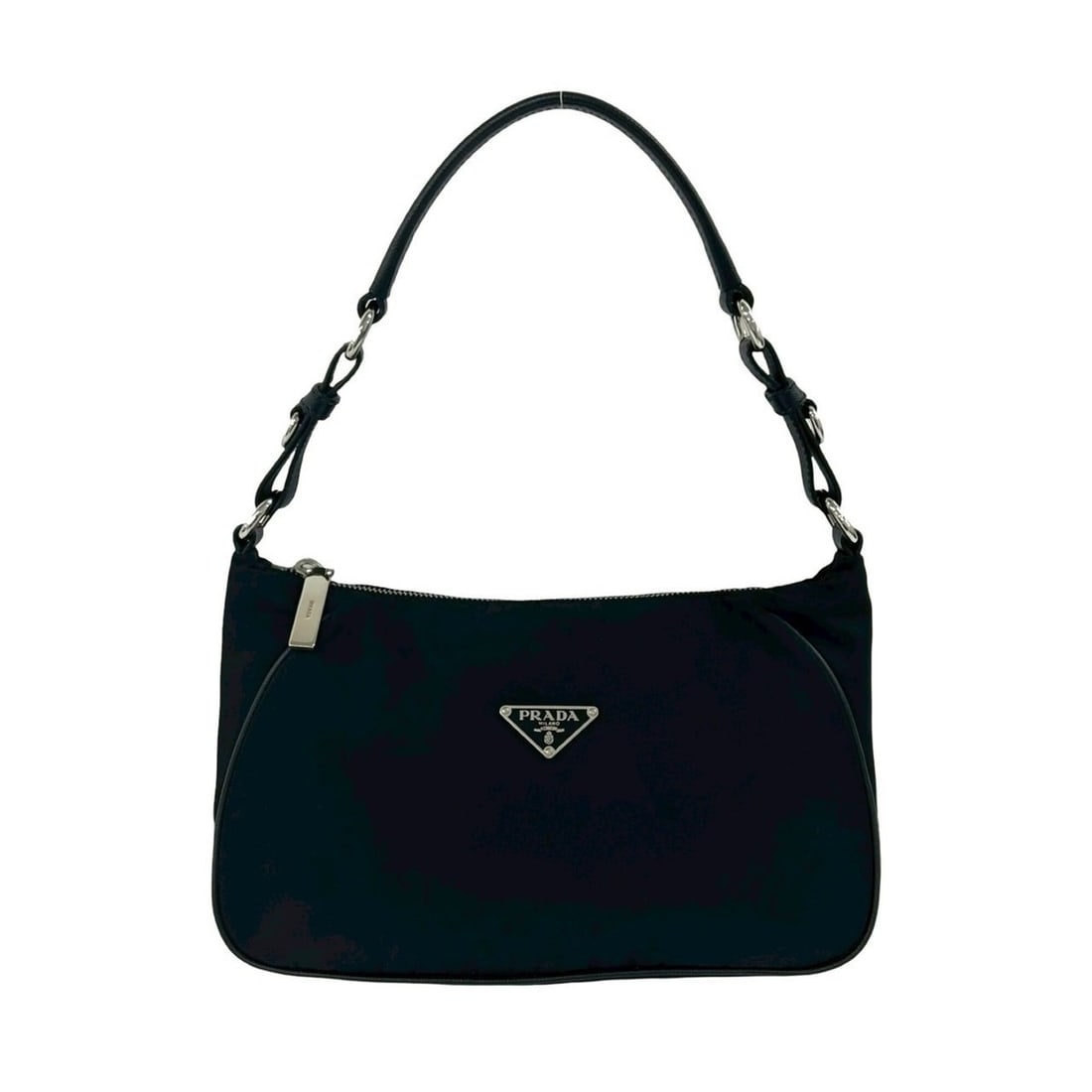 PRADA Prada Triangle Logo Hardware Nylon Leather Genuine One-Shoulder Bag Semi-Shoulder Handbag: --- Catalog ---Category: SizeSize (HxWxD): 16cm x 26cm x 9.5cm / 6.29'' x 10.23'' x 3.74''Category: DesignType: Handbag, Shoulder bagColor: BlackGender: WomenMaterial: Nylon , Leather Category: Genera