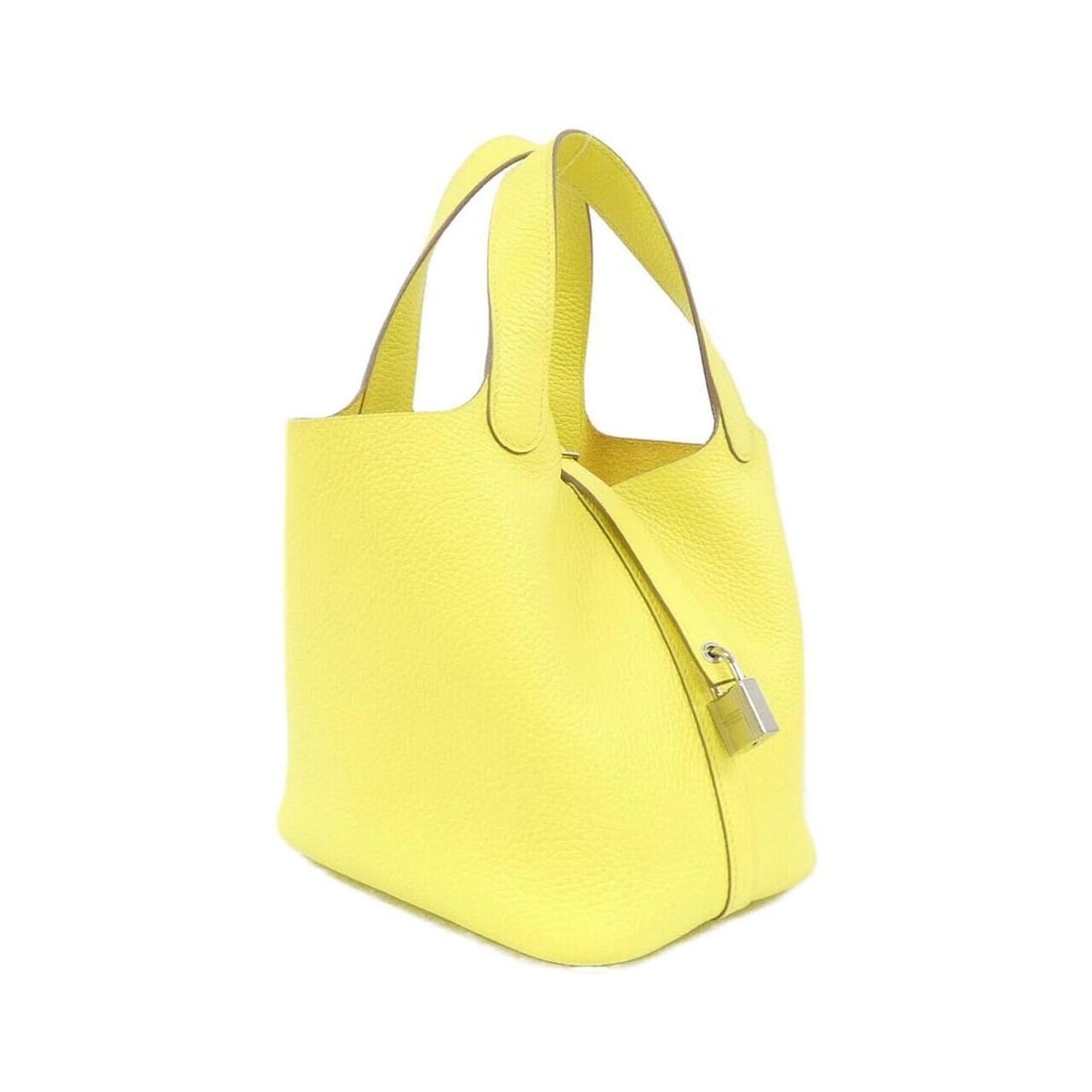 Hermes Picotin Lock PM 056289CK Handbag: --- Catalog ---Category: SizeSize (HxWxD): 19cm x 18cm x 13.5cm / 7.48'' x 7.08'' x 5.31''Category: DesignType: HandbagColor: LimeGender: WomenMaterial: Taurillon clemence leather Hardware Color: