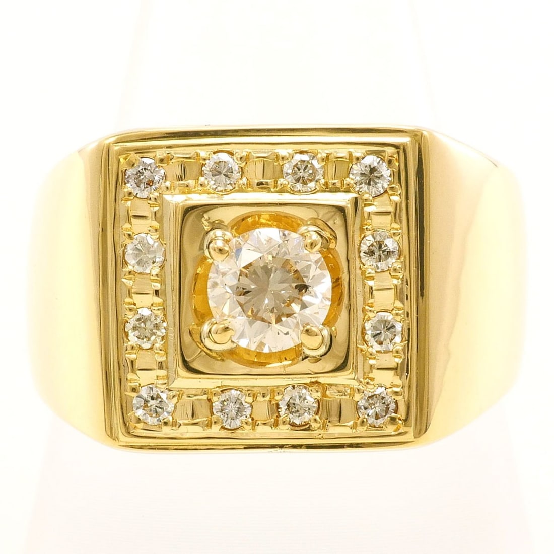 18K (18-karat) Yellow Gold Ring with Diamonds: 0.627ct and 0.24ct. Includes appraisal certificate. (1 of 11)