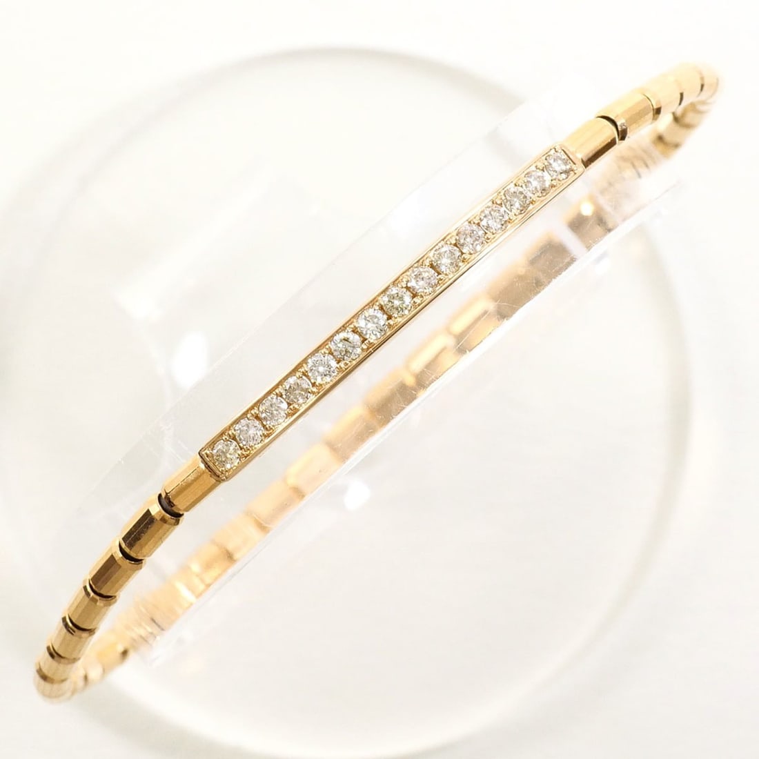 18K (18-karat gold) Pink Gold Bracelet with 0.30 ct Diamonds, Total Weight 4.5g, 17cm, Jewelry: --- Catalog ---Category: SizeLength: 17cm / 6.69''Weight: 4.5g / 0.15oz.Category: DesignType: Charm braceletColor: Pink goldMetal: GoldStone: DiamondGender: WomenMaterial: Pink gold (18K)Metal Purity: