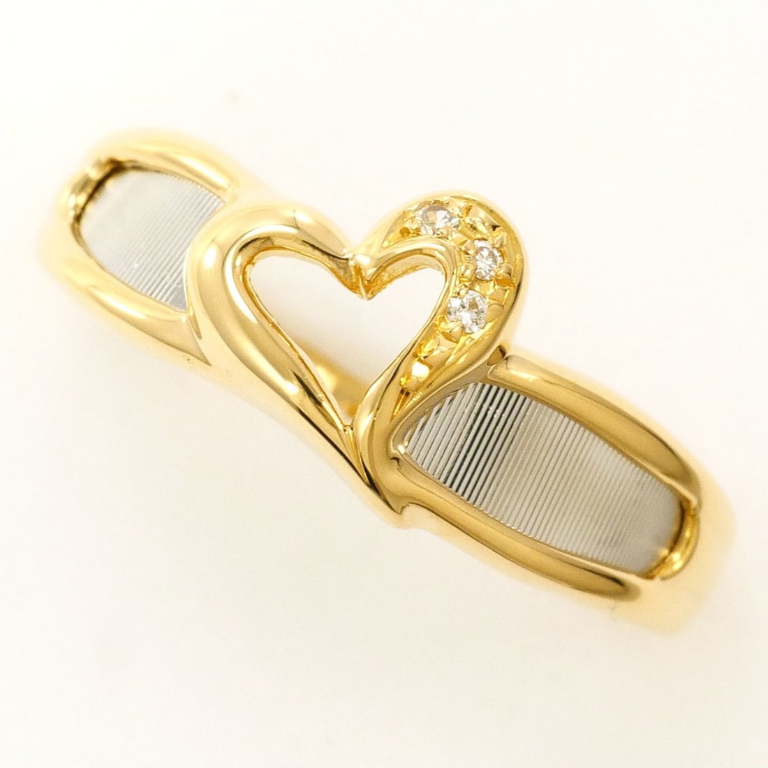 PT900 Platinum 18K Yellow Gold Ring with 0.02ct Diamond, Total Weight 2.7g, Jewelry (1 of 9)