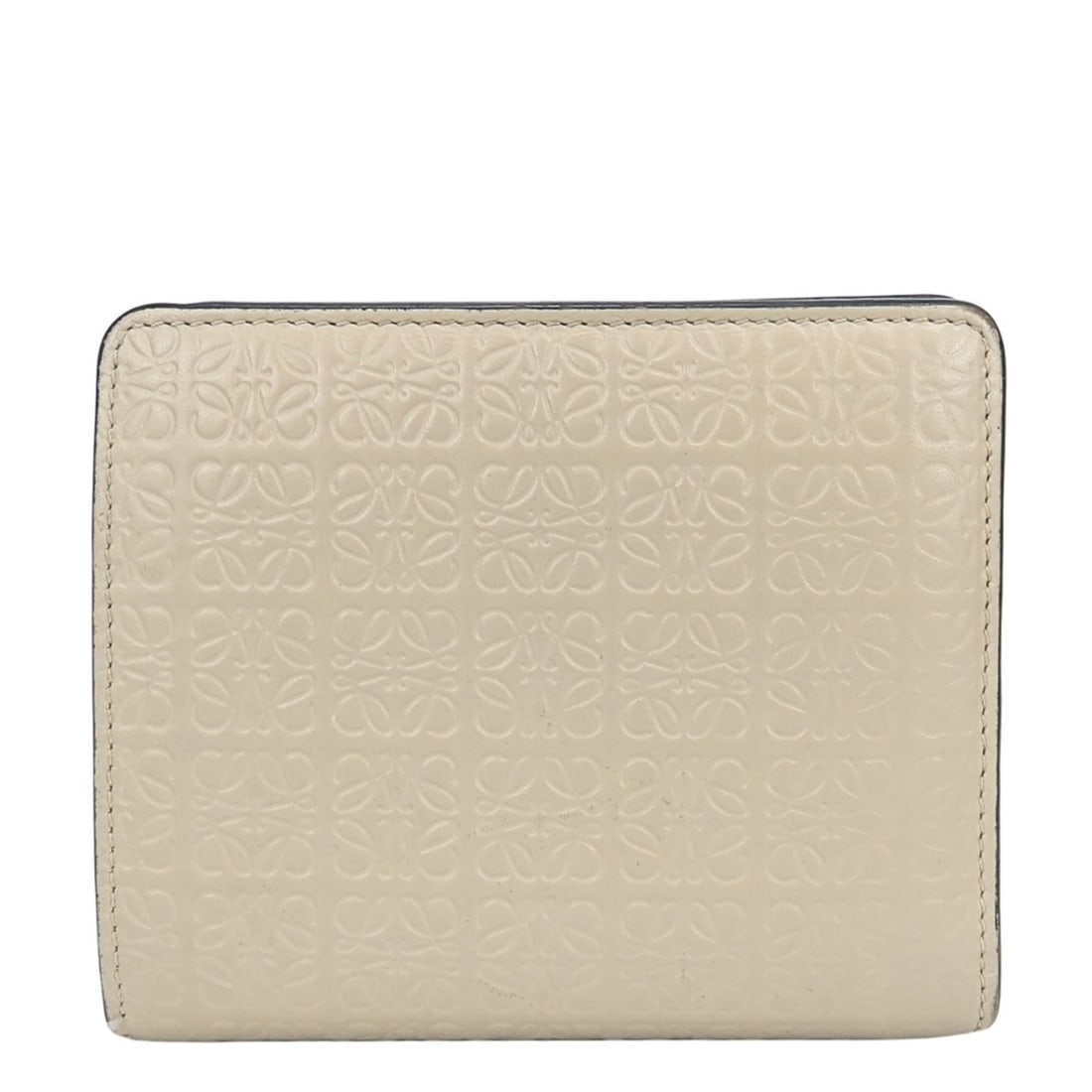 Loewe Bi-fold Wallet, Anagram Leather, Greige, Gold Hardware, Compact Women's LOEWE: --- Catalog ---Category: SizeWeight: 127g / 4.47oz.Size (HxWxD): 9cm x 10.5cm x 2.5cm / 3.54'' x 4.13'' x 0.98''Category: DesignType: Wallet (bi-fold)Color: GrayishGender: WomenMaterial: Leather Categ