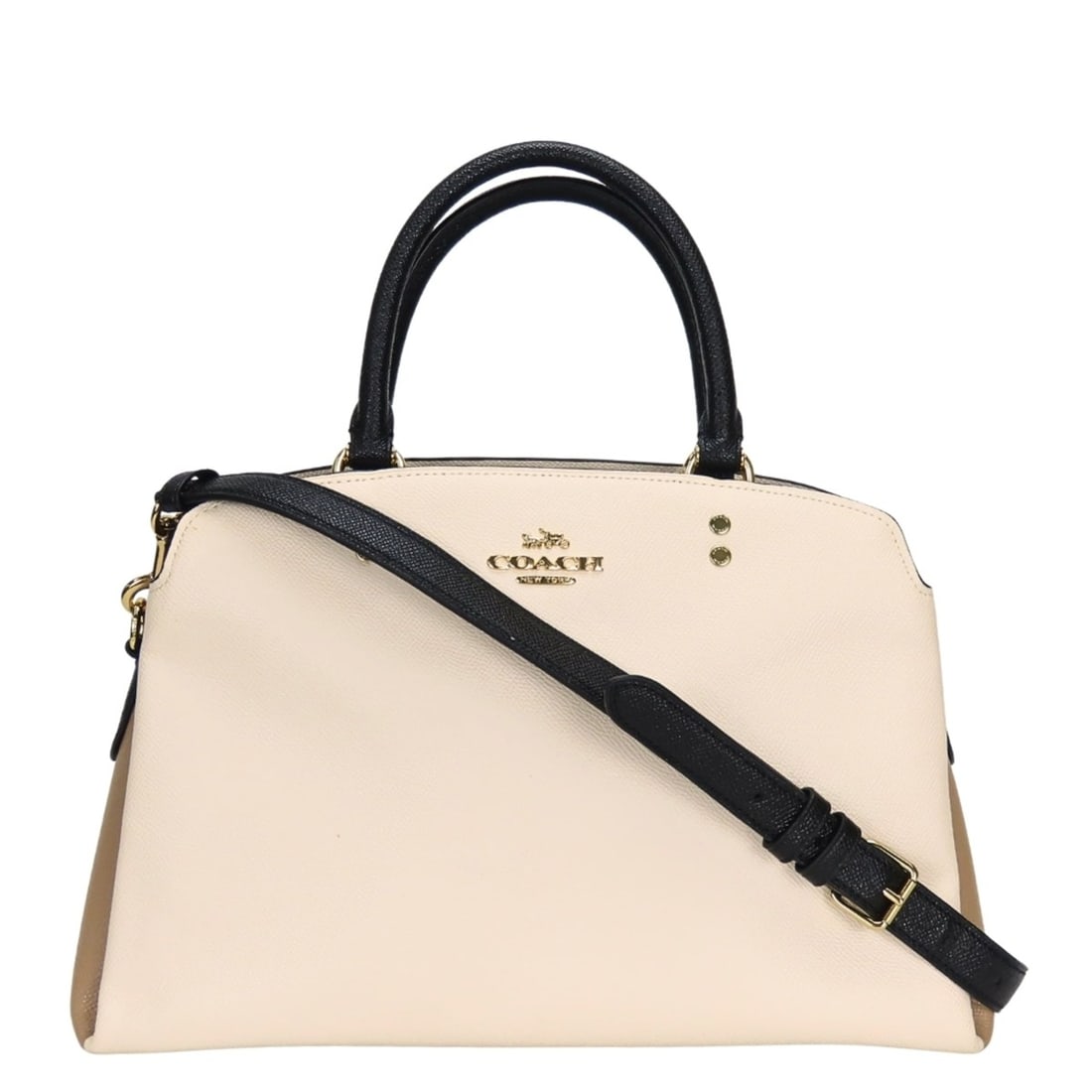 Coach handbag 91162 Leather Ivory Black Beige Shoulder Bag for Women COACH (1 of 20)