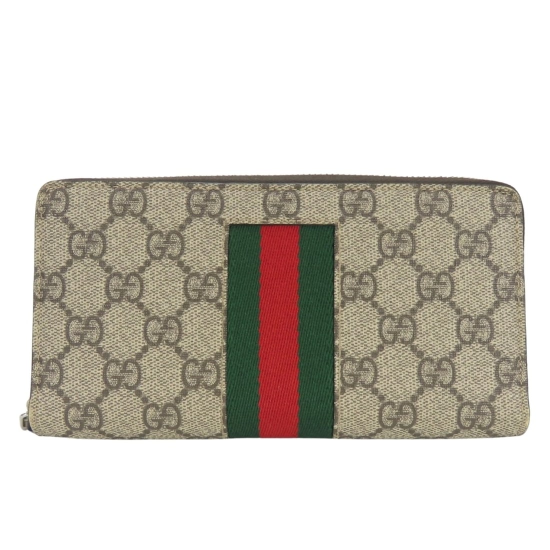 Gucci long wallet, Sherry line, 408881, GG Supreme canvas, beige, dark brown, green, red, women's: --- Catalog ---Category: SizeWeight: 198g / 6.98oz.Size (HxWxD): 9.5cm x 18.5cm x 2.3cm / 3.74'' x 7.28'' x 0.9''Category: DesignType: Long wallet (bi-fold)Color: Beige, Dark brown, Green, Red colorGe