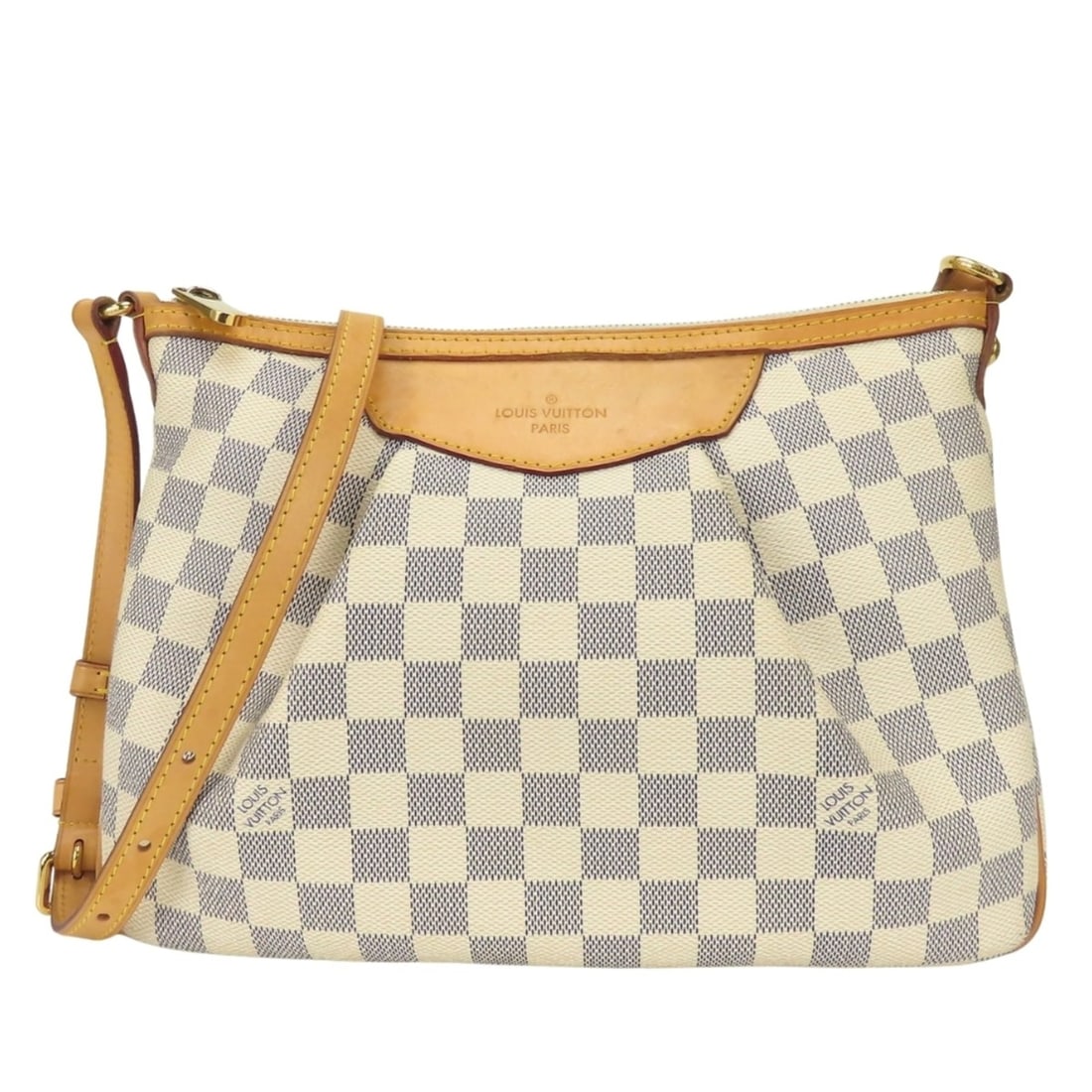 Louis Vuitton Siracusa PM Shoulder Bag N41113 Damier Azur White Women's LOUIS VUITTON: --- Catalog ---Category: SizeWeight: 400g / 14.1oz.Size (HxWxD): 20.5cm x 29cm x 9.5cm / 8.07'' x 11.41'' x 3.74''Strap Length: 110cm / 43.3''Category: DesignType: Shoulder bagColor: WhiteStyle: Casua