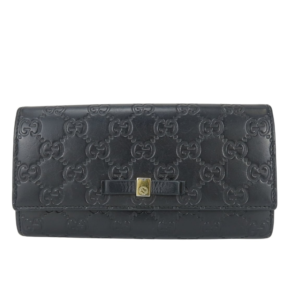 Gucci Long Wallet Ribbon 388679 Guccissima Leather Black Gold Hardware Bi-fold Women's GUCCI: --- Catalog ---Category: SizeWeight: 200g / 7.05oz.Size (HxWxD): 9.5cm x 18.5cm x 3.5cm / 3.74'' x 7.28'' x 1.37''Category: DesignType: Wallet (bi-fold)Color: BlackGender: WomenMaterial: GG leather Ca