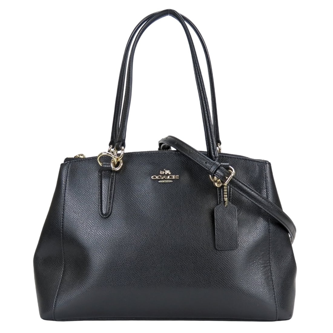 Coach Tote Bag F36637 Leather Black Gold Hardware Shoulder for Women COACH (1 of 20)
