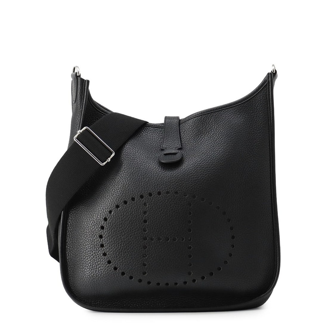 Hermes Evelyne 3 PM Shoulder Bag, Black, Taurillon Clemence Leather, T Stamp, HERMES Evelyne,: --- Catalog ---Category: SizeWeight: 880g / 1.94lb.Size (HxWxD): 29cm x 29cm x 8cm / 11.41'' x 11.41'' x 3.14''Strap Length: 92cm - 134cm / 36.22'' - 52.75''Category: DesignType: Handbag, Shoulder bag