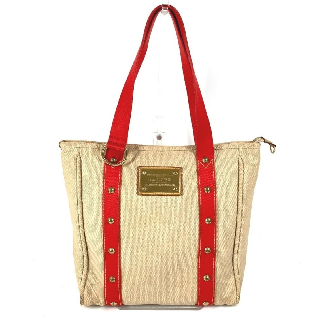 LOUIS VUITTON M40035 Antigua Cabas MM Tote Bag Shoulder Canvas Leather Men's Women's Beige (1 of 16)