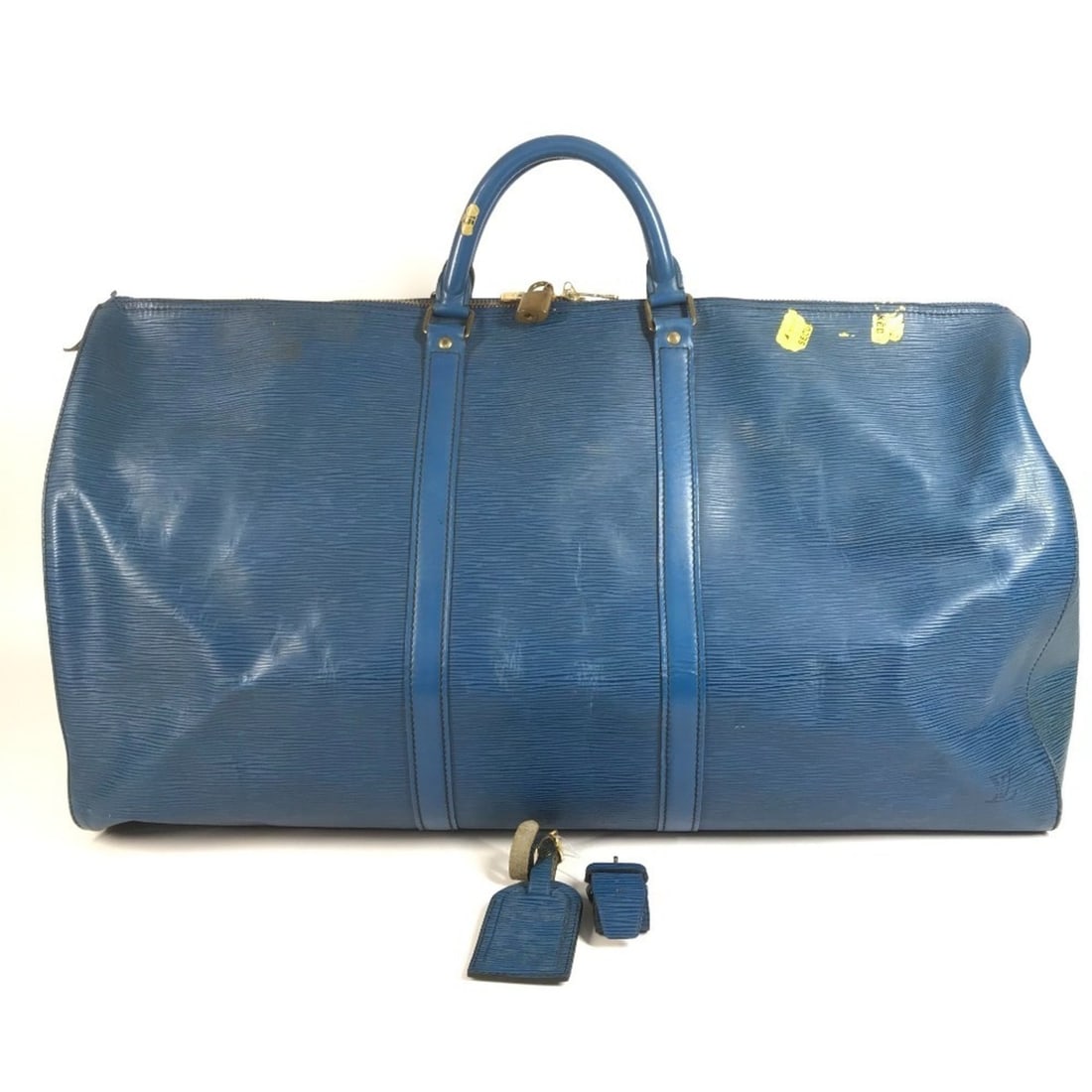 LOUIS VUITTON M42945 Epi Keepall 60 Travel Bag Boston Leather Men's Women's Toledo Blue (1 of 17)