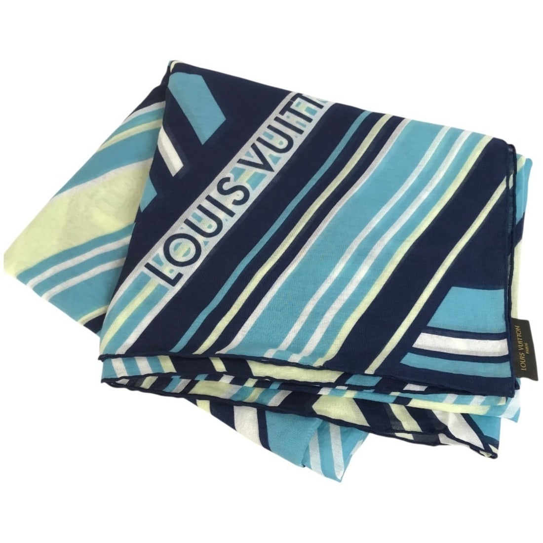 LOUIS VUITTON M75721 Large Shawl Logo Scarf Stole Cotton Silk Men's Women's Blue: --- Catalog ---Category: SizeSize (LxW): 1.8m x 99.5cm / 70.86'' x 39.17''Category: DesignType: ShawlColor: BlueGender: Men,WomenMaterial: Cotton , Silk Category: GeneralMPN: M75721Brand: Louis Vuitto