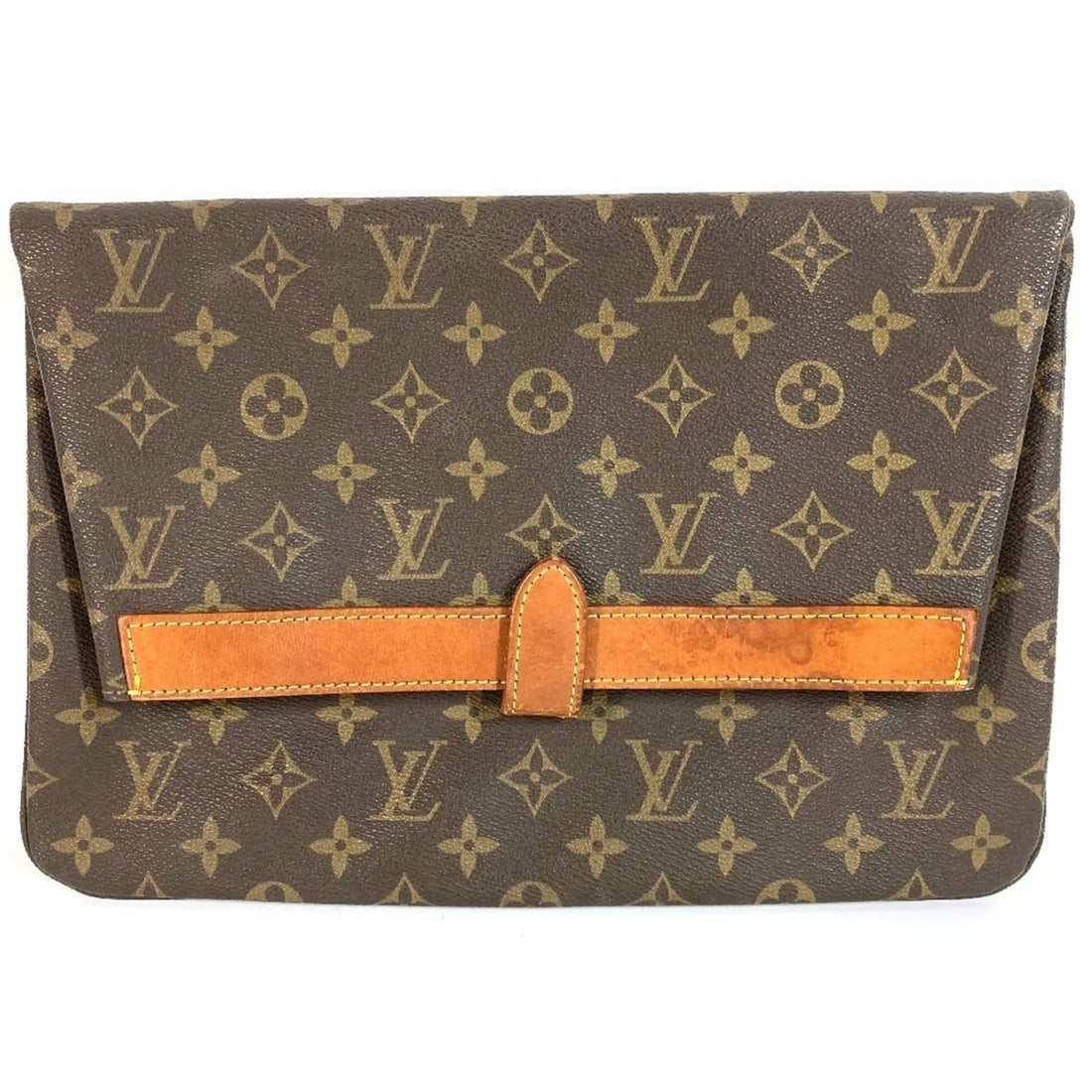 LOUIS VUITTON M51805 Monogram Vintage Pochette Priant Bag, Document Flap Second Clutch Canvas,: --- Catalog ---Category: SizeSize (HxWxD): 21cm x 30.5cm / 8.26'' x 12''Category: DesignType: Clutch bagColor: BrownGender: Men,WomenMaterial: Monogram Category: GeneralMPN: M51805Brand: Louis Vuitton